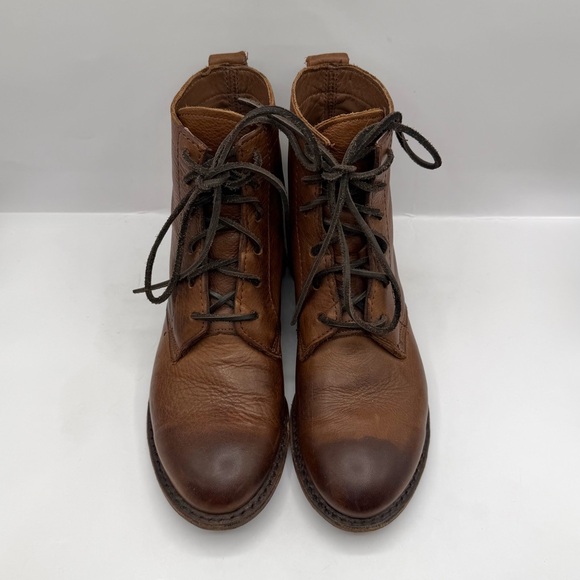Vintage Shoe Company Lilly Leather High Top Boots Style VS2302 in brown Size 7 - Picture 3 of 11